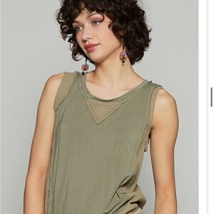 POL Olive Tank Top with Sleeveless Design